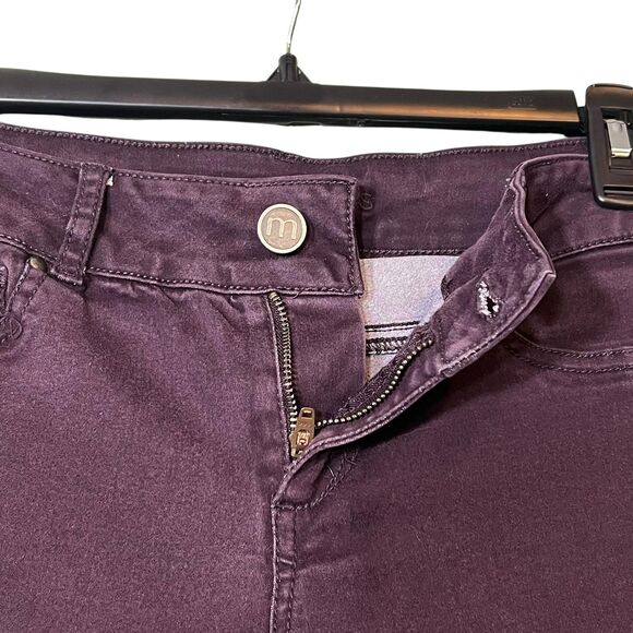 Maurices Jeans Womens Small Purple Skinny Stretch Pants Mid Rise Plum Jeggings - Picture 10 of 12